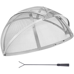 Fire Pit Spark Screen Round 36", Reinforced Heavy Duty Steel Metal Cover, Outdoor Firepit Lid, Easy-Opening Top Screen Covers Round with Ring Handle for Outdoor Patio Fire Pits Backyard