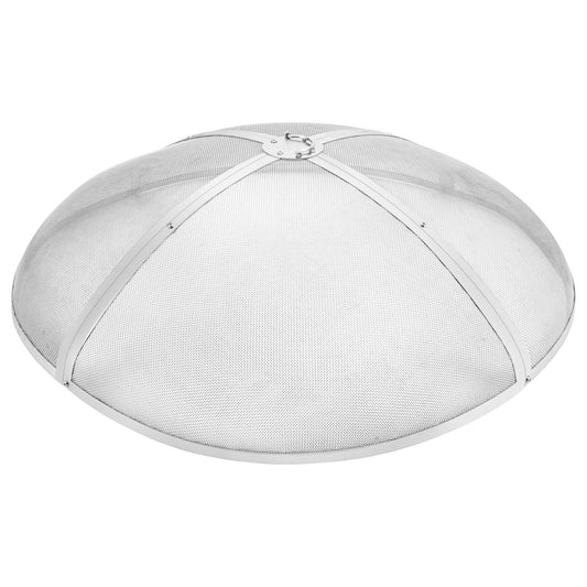 Fire Pit Spark Screen Round 40", Reinforced Heavy Duty Steel Metal Cover, Outdoor Firepit Lid, Easy-Opening Top Screen Covers Round with Ring Handle for Outdoor Patio Fire Pits Backyard