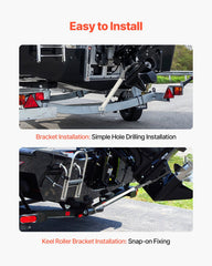 Transom Saver, 609.6-914.4 mm, Adjustable Boat Transom Saver with Heavy-Duty Head, Corrosion-Resistant Easy-to-Install Transom Savers for Less Than 100 HP Outboard Motor , Fit for Roller & Trailer