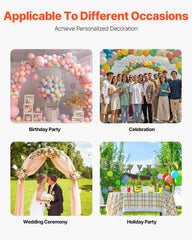 Wedding Arch Backdrop Stand, Set of 3, Metal Stable Stand with Case Connection & Chassis Crossbar Design, Easy-to-Assemble Gold Stand with Premium Metal, Fit for Birthday, Celebration, Holiday