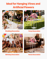 Wedding Flower Stand, 10PCS 50cm Column Flower Stand, Floral Stands with Acrylic Laminate, Cylindrical Cubic Floral Display Rack for Wedding, Party, Birthday, Home, Centerpiece Stands