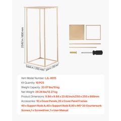 Wedding Flower Stand, 10PCS 60cm Column Flower Stand, Floral Stands with Metal Laminate, Gold Rectangular Floral Display Rack for Wedding, Party, Birthday, Home, Gold Centerpiece Stands