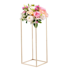 Wedding Flower Stand, 10PCS 60cm Column Flower Stand, Floral Stands with Hidden Screw, Rectangular Cubic Floral Display Rack for Wedding, Party, Birthday, Home, Gold Centerpiece Stands