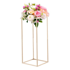 Wedding Flower Stand, 10PCS 60cm Column Flower Stand, Floral Stands with Hidden Screw, Rectangular Cubic Floral Display Rack for Wedding, Party, Birthday, Home, Gold Centerpiece Stands