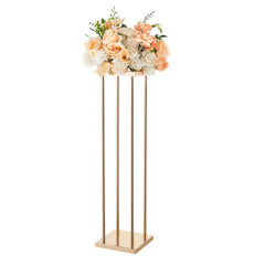Wedding Flower Stand, 10PCS 80cm Column Flower Stand, Floral Stands with Metal Laminate, Cylindrical Cubic Floral Display Rack for Wedding, Party, Birthday, Home, Gold Centerpiece Stands