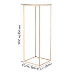 Wedding Flower Stand, 10PCS 80cm Column Flower Stand, Floral Stands with Metal Laminate, Gold Rectangular Floral Display Rack for Wedding, Party, Birthday, Home, Gold Centerpiece Stands