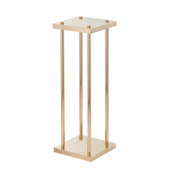 4PCS Gold Metal Column Wedding Flower Stand, 23.6inch /60cm High With Metal Laminate, Vase Geometric Centerpiece Stands, Cylindrical Floral Display Rack for Events Reception, Party Road Leads