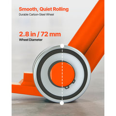Prylever Bar, 2994 kg Weight Capacity, 1.4 m Carbon Steel Handle Lever Dolly, Pry Lever Bar with Wheels for Large Pallets, Heavy Items, Concrete Blocks, Heavy Duty Equipment Handling