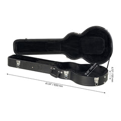 Electric Guitar Hard Case, 1050 mm Gourd-Shaped Guitar Hard Case, With Lock Latch Key Handle, PVC Padding Soft Lining Water-Resistant Hard Shell Guitar Cases, for 990 mm LES Paul Guitars, Black
