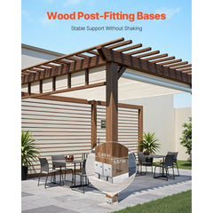6x6 Post Base 10 Pcs, Inner Size 5.49x5.57inch/139.5x141.5mm Concrete Post Anchor, Heavy-Duty Zinc-Plated Carbon Steel Posts Brackets with 1 Inch Standoff Elevation, for Concrete Pergolas Patio