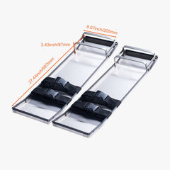 Concrete Knee Boards Stainless Steel, 28'' x 8'' Concrete Sliders, Knee Boards For Concrete, Concrete Knee Pads Pair Moving Sliders, with Board Straps for Cement and Concrete Finishing