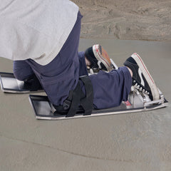 Concrete Knee Boards Stainless Steel, 28'' x 8'' Concrete Sliders, Knee Boards For Concrete, Concrete Knee Pads Pair Moving Sliders, with Board Straps for Cement and Concrete Finishing