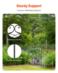Metal Garden Trellis for Climbing Plant Support 60 x 15 in Rustproof