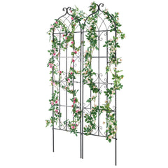 2 Packs Metal Garden Trellis for Climbing Plant Support 71x20 in Rustproof