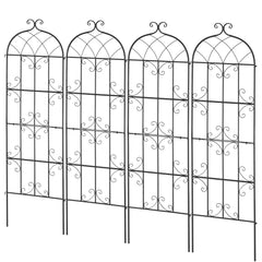 4 Packs Metal Garden Trellis for Climbing Plant Support 71x20 in Rustproof