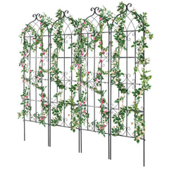 4 Packs Metal Garden Trellis for Climbing Plant Support 71x20 in Rustproof