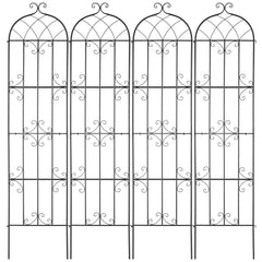 Garden Trellis for Climbing Plants, 87 x 20 in, 4 Packs Rustproof Metal Garden Flower Trellis, Outdoor Climbing Rose Trellis Cucumbers Support, Decorative Clematis Trellis for Courtyards Lawns