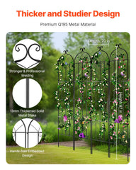 Garden Trellis for Climbing Plants, 87 x 20 in, 4 Packs Rustproof Metal Garden Flower Trellis, Outdoor Climbing Rose Trellis Cucumbers Support, Decorative Clematis Trellis for Courtyards Lawns