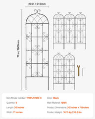 4 Packs Metal Garden Trellis for Climbing Plant Support 71x20 in Rustproof