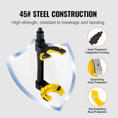 Strut Spring Compressor Set, Macpherson Strut Spring Compressor Kit, Interchangeable Fork Strut Coil Extractor Remover Tool, with Yellow Protective Sleeve and Carrying Case