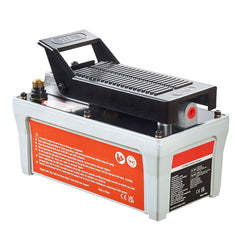 Air Hydraulic Pump, 10,000 PSI 1/2 Gal Reservoir, NPT 3/8" Oil Outlet, NPT 1/4" Inlet, 6.6 ft Pipe, Foot Actuated Hydraulic Pump Air Treadle for Auto Body Frame Machines and Pulling Post, Gray