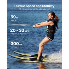150 cm Water Skis Combo Adults Water Skis with X-7 Adjustable Bindings