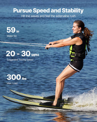 150 cm Water Skis Combo Adults Water Skis with X-7 Adjustable Bindings