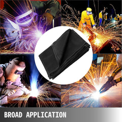 10 x 10 Ft Welding Blanket Black Fiberglass Blanket Portable Fiberglass Fire Retardant Blanket Welding Mat Welding Fireproof Thermal Resistant Insulation With Carry Bag