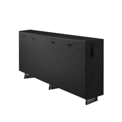 VEVOR Firewood Rack with Waterproof Cover, 2.57m Outdoor Firewood Holder, 1/2 Cord Storage Metal Log Holder, 299kg Max Weight Capacity, Top Covered, Powder-Coated Wood Storage Rack for Fireplace Deck