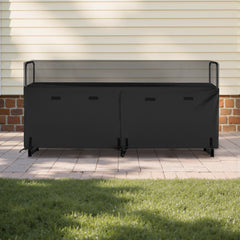 VEVOR Firewood Rack with Waterproof Cover, 2.57m Outdoor Firewood Holder, 1/2 Cord Storage Metal Log Holder, 299kg Max Weight Capacity, Top Covered, Powder-Coated Wood Storage Rack for Fireplace Deck