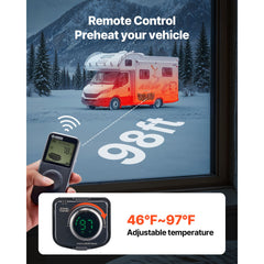 Diesel Heater, 8KW, DC 12V/24V, All in One Portable Diesel Air Heater with Remote Control and LCD Screen, Fast Heating Low Noise, 4 L Fuel Tank for Trucks, Vans, RVs, Campers, and Garages