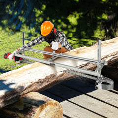 Chainsaw Mill, Portable Sawmill 14"-48" Guide Bar, Galvanized Steel Chainsaw Planking Mill with 0.2"-11.81" Cutting Thickness, Wood Lumber Cross Cutting Saw Mill for Builders and Woodworkers