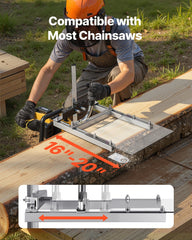 Chainsaw Mill, Portable Sawmill Fits 41-51 cm Planking Milling Bar, Lumber Cross Cutting Guide Chain Saw with Shield, 0.2-11.81 in Cutting Thickness, Timber Chainsaw Mill Kit for Woodworkers