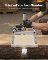 Chainsaw Mill, Portable Sawmill Fits 41-51 cm Planking Milling Bar, Lumber Cross Cutting Guide Chain Saw with Shield, 0.2-11.81 in Cutting Thickness, Timber Chainsaw Mill Kit for Woodworkers
