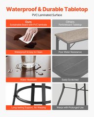 Outdoor Round Bar Table, 60 cm Counter Bar Height Bistro Table, Patio Dining Tables with Easy-to-Clean Top & Sturdy Metal Frame, Indoor High Top Pub Tables for Small Places, Kitchen