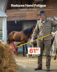 Horse Manure Fork Garden Tool 18 Tine Plastic Pitchfork Muck Rake for Hay