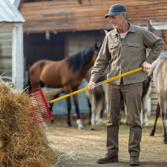 Horse Manure Fork Garden Tool 18 Tine Plastic Pitchfork Muck Rake for Hay