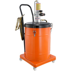 Grease Pump, 40L Capacity, Air Operated Grease Pump with 3.88 m High Pressure Hose and Grease Gun, Pneumatic Grease Bucket Pump with Wheels, Portable Lubrication Grease Pump 50:1 Pressure Ratio