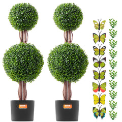 2 Pack 91.4cm Artificial Boxwood Topiary Tree Faux Plant UV Decor In/Outdoor