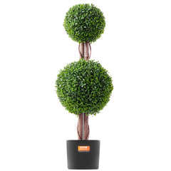 2 Pack 91.4cm Artificial Boxwood Topiary Tree Faux Plant UV Decor In/Outdoor