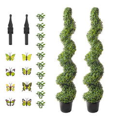 2 Pack 152.4cm Artificial Boxwood Topiary Tree Faux Plant UV Decor In/Outdoor