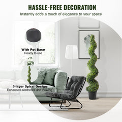 2 Pack 152.4cm Artificial Boxwood Topiary Tree Faux Plant UV Decor In/Outdoor