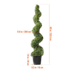 2 Pack 152.4cm Artificial Boxwood Topiary Tree Faux Plant UV Decor In/Outdoor