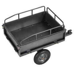 Garden Utility Trailer, 10 Cu. Ft & 227 kg Capacity, ATV UTV Hauling Trailer, Tow Behind Steel Dump Cart with 14" Tires, Hand Pull or Foot Pedal, Heavy Duty Yard Trailers for Lawn Mower Tractor