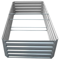 Galvanized Raised Garden Bed, 203 x 102 x 48 cm Metal Planter Box, Gray Steel Plant Raised Garden Bed Kit, Planter Boxes Outdoor for Growing Vegetables,Flowers,Fruits,Herbs,and Succulents