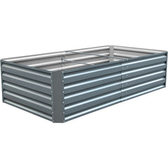 Galvanized Raised Garden Bed, 203 x 102 x 48 cm Metal Planter Box, Gray Steel Plant Raised Garden Bed Kit, Planter Boxes Outdoor for Growing Vegetables,Flowers,Fruits,Herbs,and Succulents