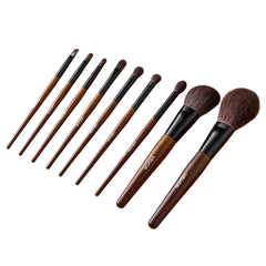 9-Piece Makeup Brush Set for Foundation Blending Eyeshadow, Professional Makeup Brush Kit with Soft Natural Wool & Vegan Synthetic Bristles, Ergonomic Wood Handle, Travel-Friendly Storage Bag