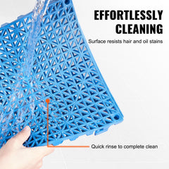 Modular Interlocking Cushion, 50 Pack 30 x 30 cm Splicing Drainage Mats, Soft PVC Interlocking Drainage Floor Tiles, Non-Slip Drainage Holes for Restroom, Bathroom, Kitchen, Pool, Wet Area, Blue