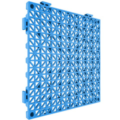 Modular Interlocking Cushion, 50 Pack 30 x 30 cm Splicing Drainage Mats, Soft PVC Interlocking Drainage Floor Tiles, Non-Slip Drainage Holes for Restroom, Bathroom, Kitchen, Pool, Wet Area, Blue