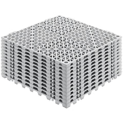 Modular Interlocking Cushion, 12 Pack 30 x 30 cm Splicing Drainage Mats, Soft PVC Interlocking Drainage Floor Tiles, Non-Slip Drainage Holes for Restroom, Bathroom, Kitchen, Pool, Wet Area, Gray